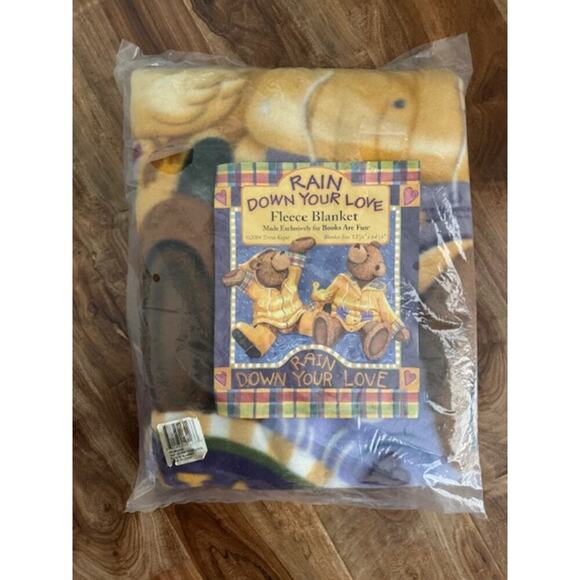 Teresa Kogut Other - Vintage 2004 Teresa Kogut Rain Down Your Love Teddy Bear Fleece Blanket- New